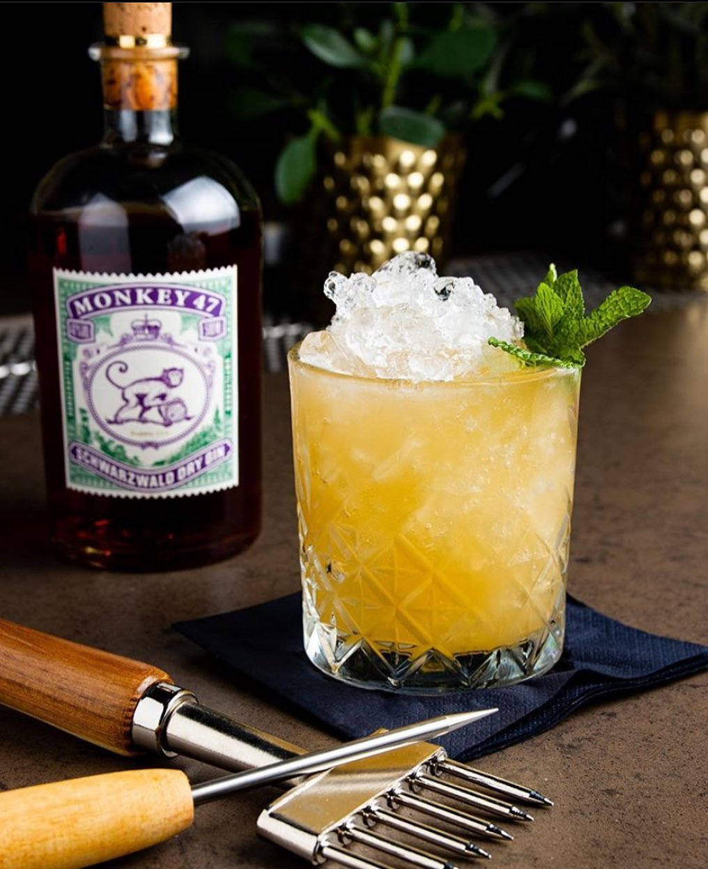 Caption: Indulge In A Dazzling Pineapple Cocktail With Monkey 47 Gin Background