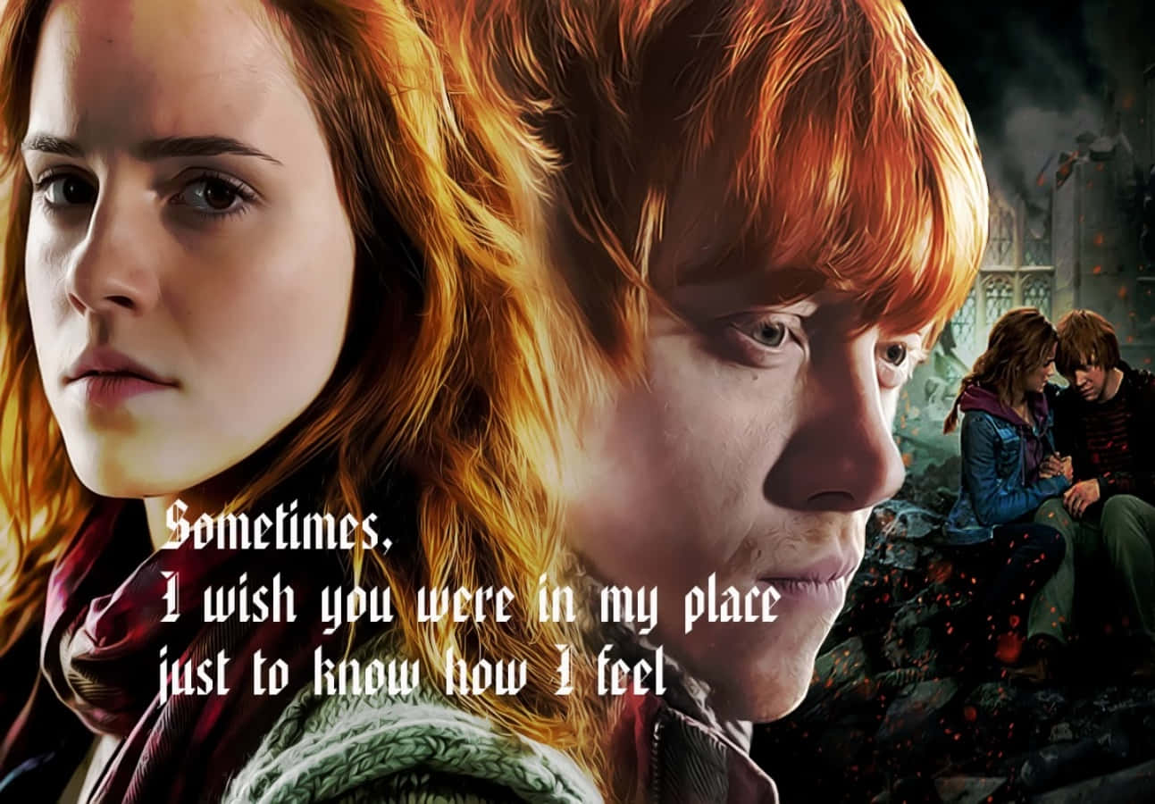 Caption: Inspirational Harry Potter Quote On A Serene Background Background