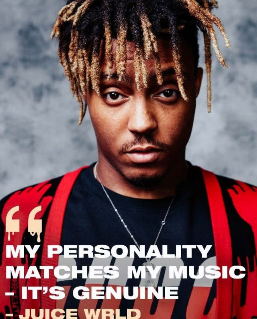 Caption: Inspirational Juice Wrld Quote On Artistic Background Background