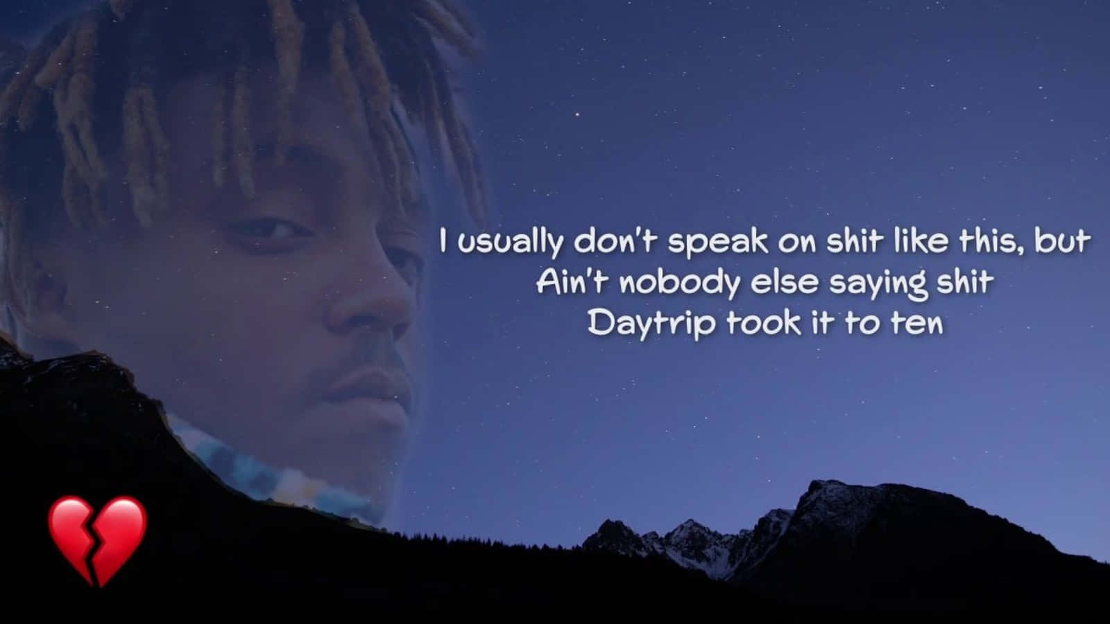 Caption: Inspirational Juice Wrld Quote On Grungy Background Background
