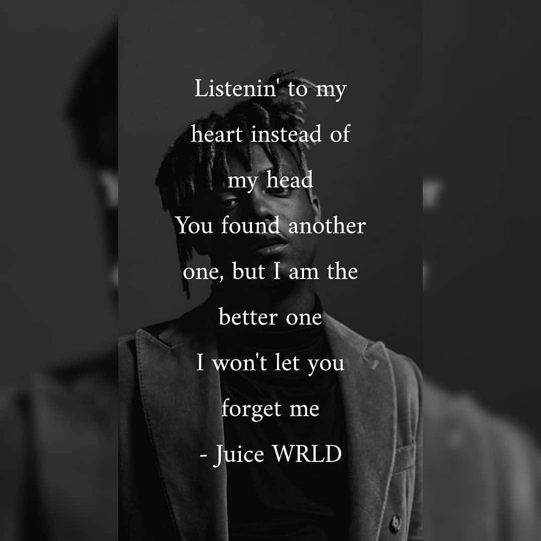 Caption: Inspiring Juice Wrld Quote On Life And Music Background