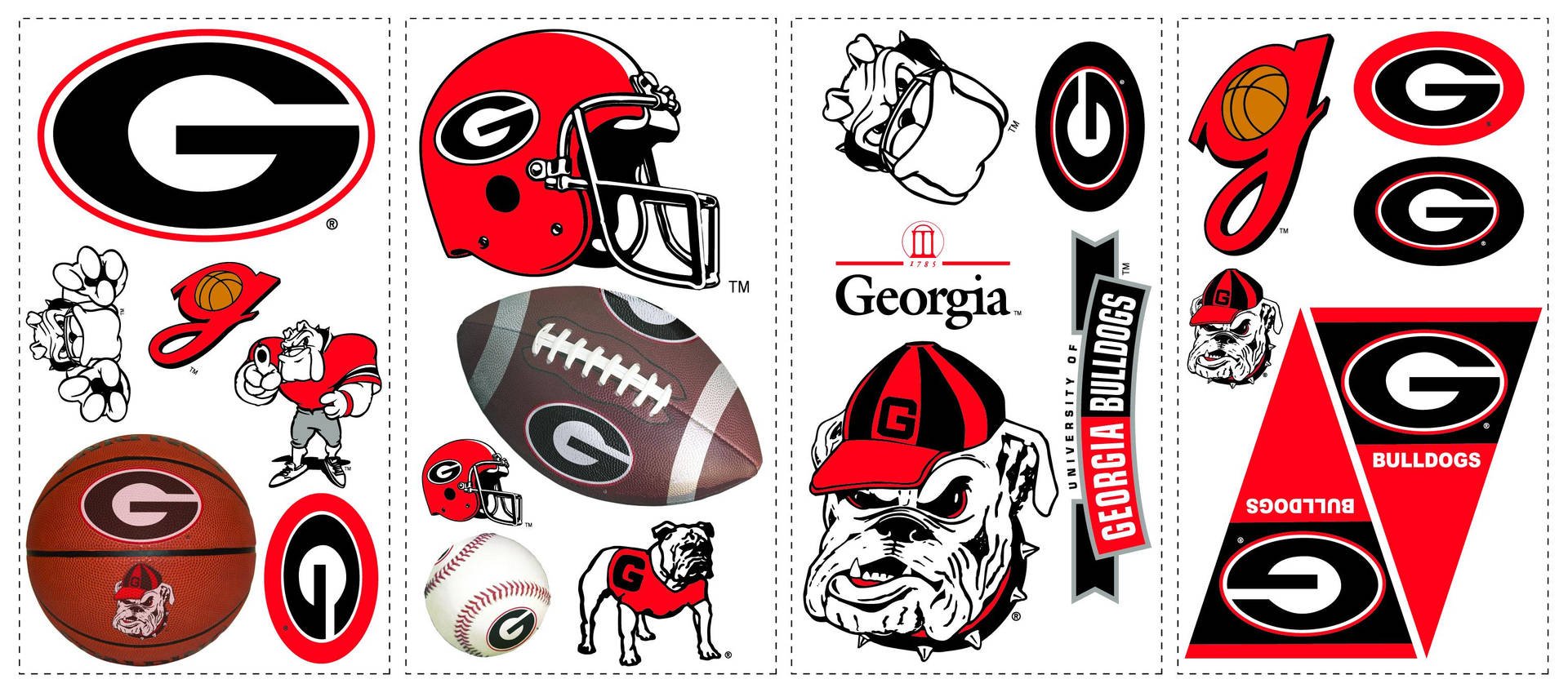 Caption: Intense And Proud - Georgia Bulldogs Stickers