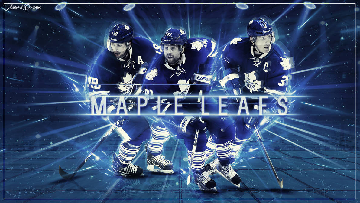 Caption: Intense Game-time Moment With Toronto Maple Leafs Players Background