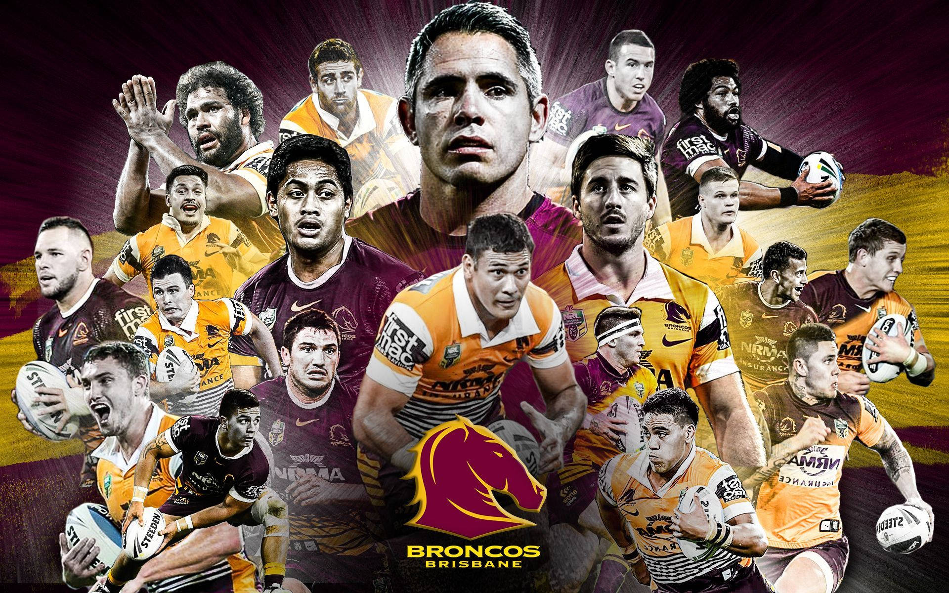 Caption: Intense Play In The Nrl: The Broncos In Action Background