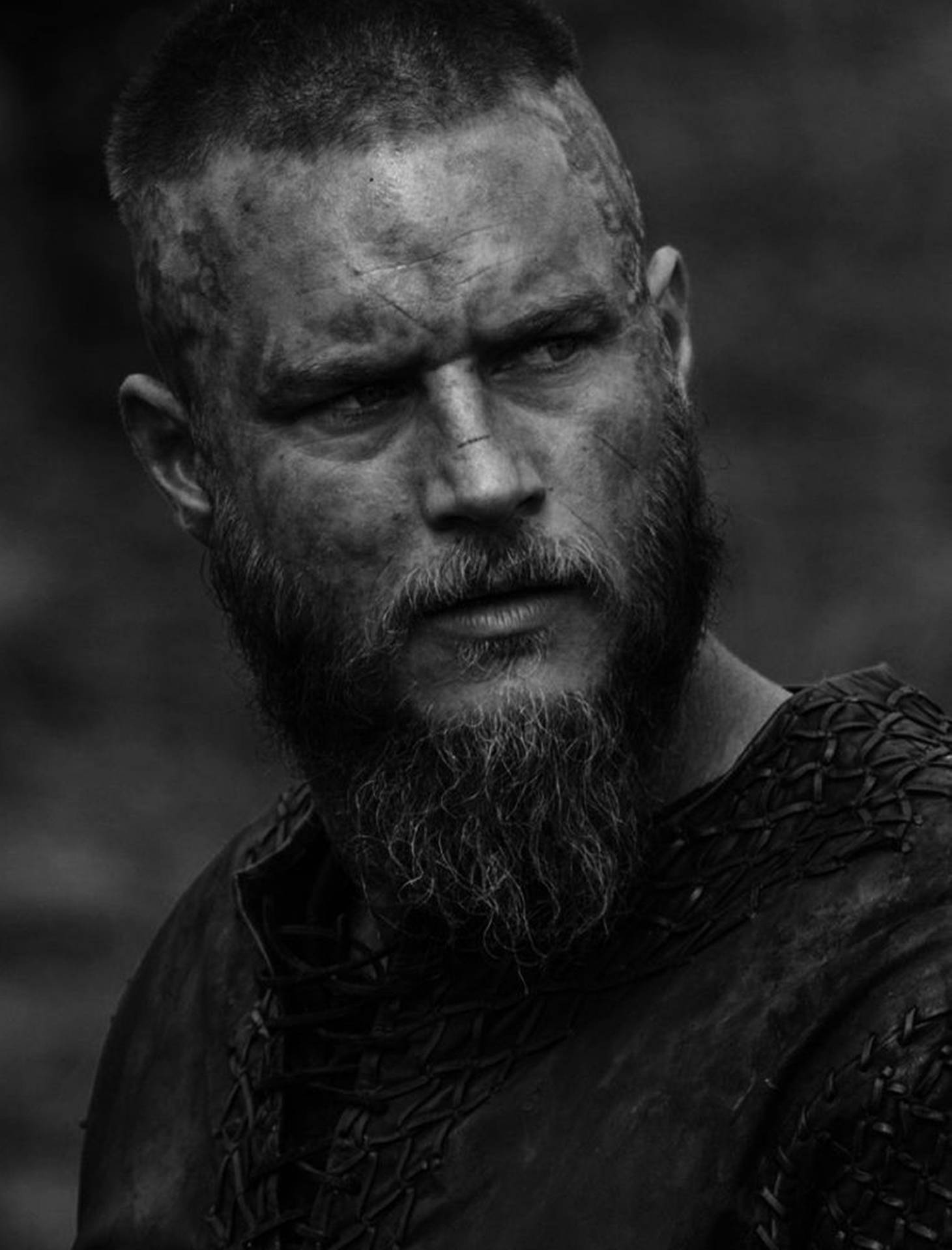 Caption: Intense Ragnar Lothbrok In 4k Resolution Background