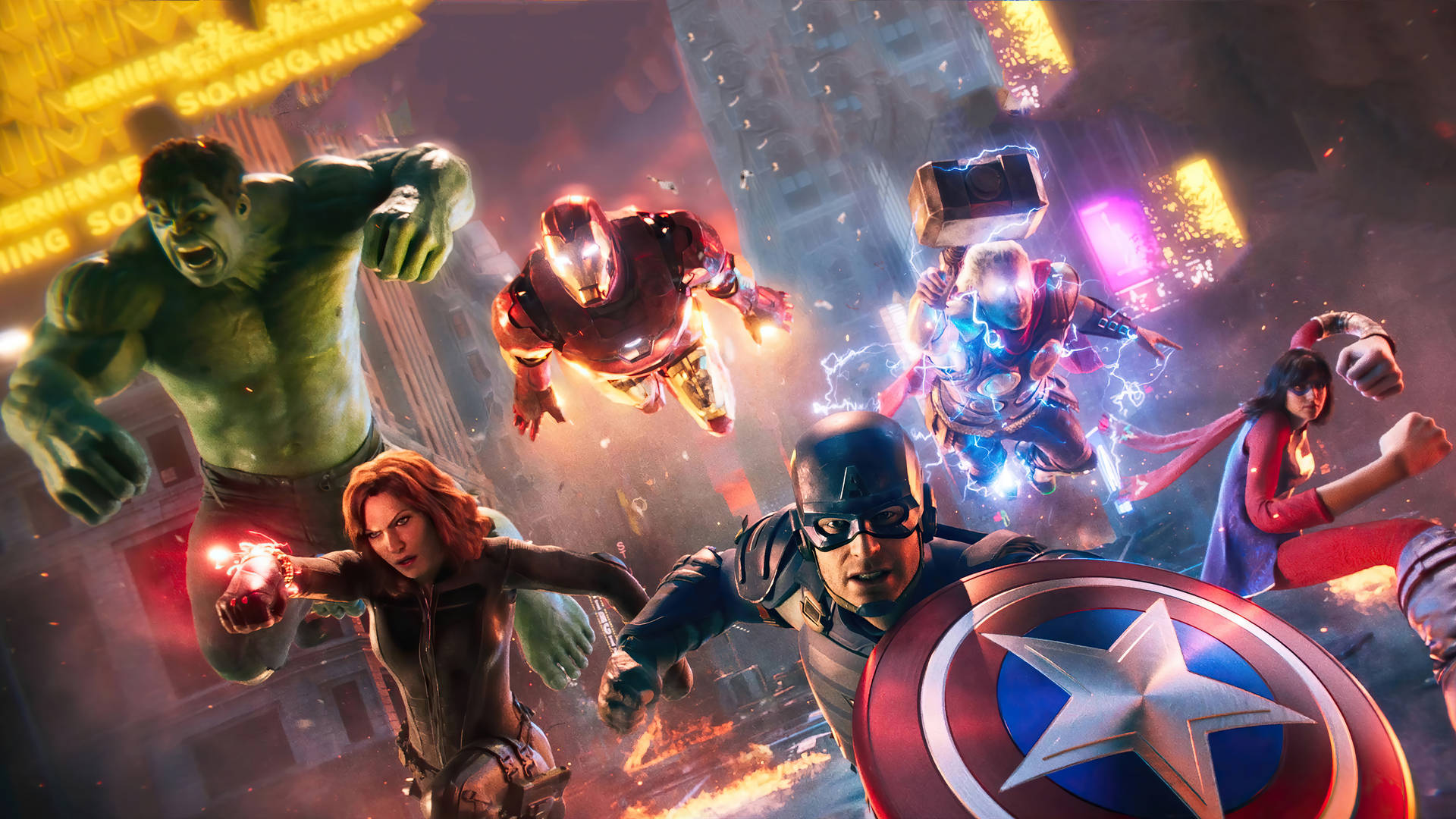 Caption: Intricate 4k Marvel Superheroes Line-up Background