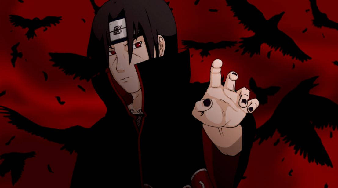 Caption: Itachi Uchiha Under A Blood-red Sky: A Prime Profile Picture Background