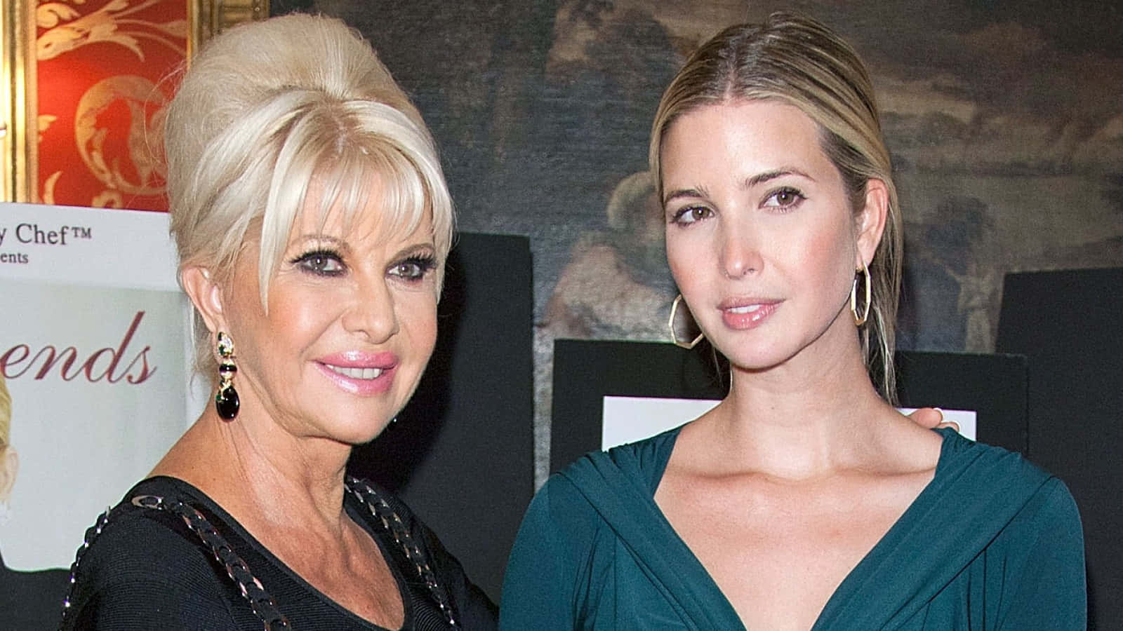 Caption: Ivana Trump Posing With Her Daughter Ivanka Trump Background