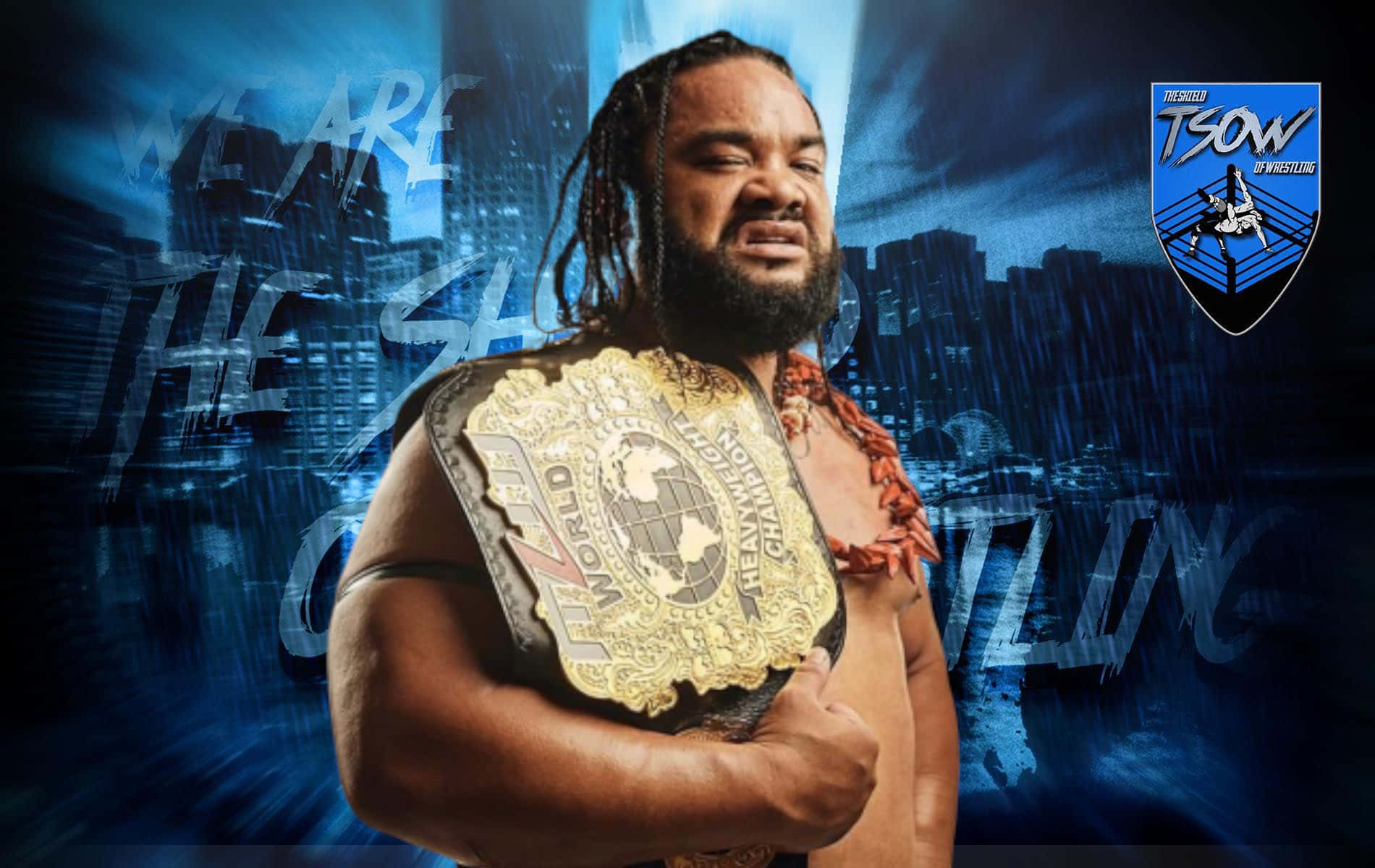 Caption: Jacob Fatu, The Mlw World Heavyweight Champion In Action Background