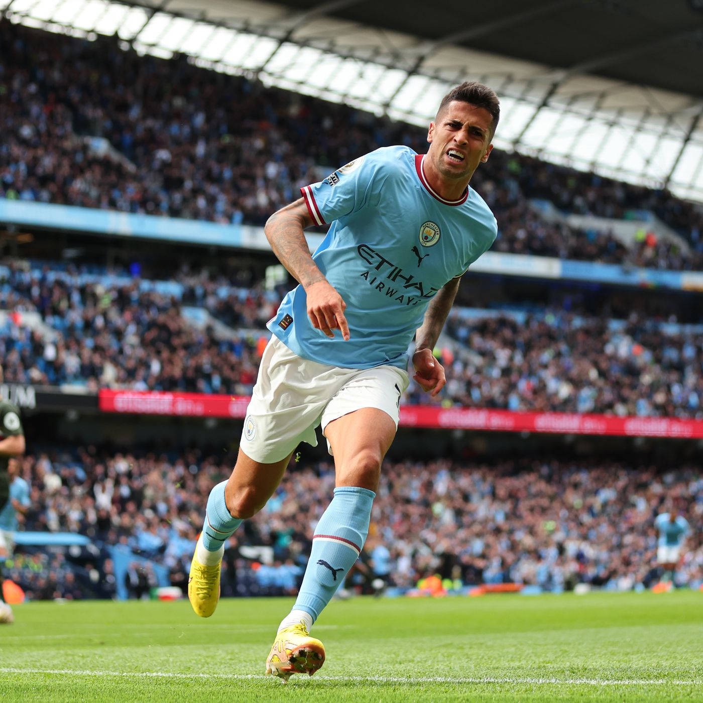 Caption: Joao Cancelo In Action Background