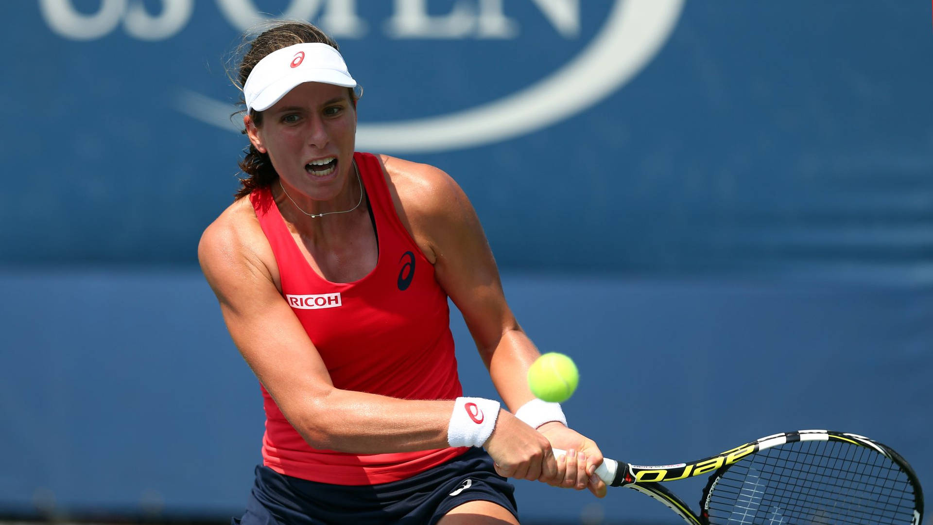 Caption: Johanna Konta's Dismayed Expression On Court