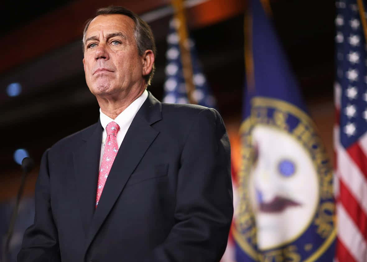 Caption: John Boehner With A Pensive Expression Background