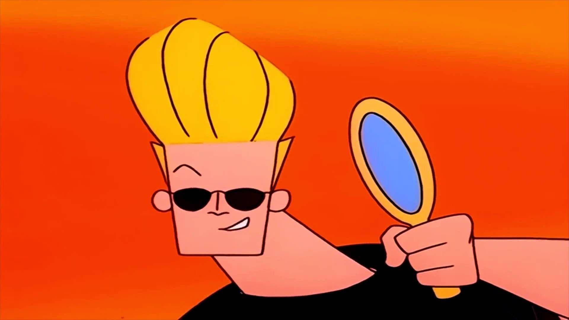 Caption: Johnny Bravo Showing Off His Muscles Background