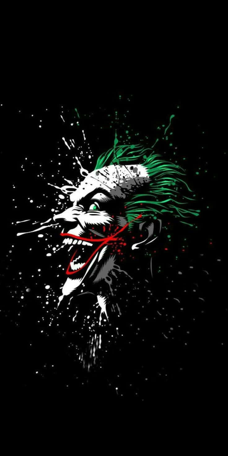 Caption: Joker's Uncontrollable Laughter Background