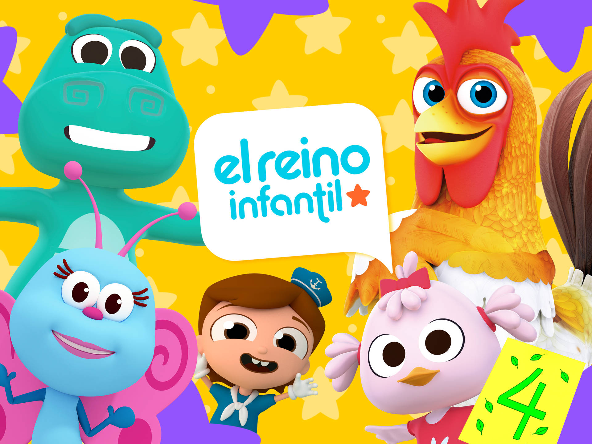 Caption: Joyful Gathering Of El Reino Infantil Characters Background