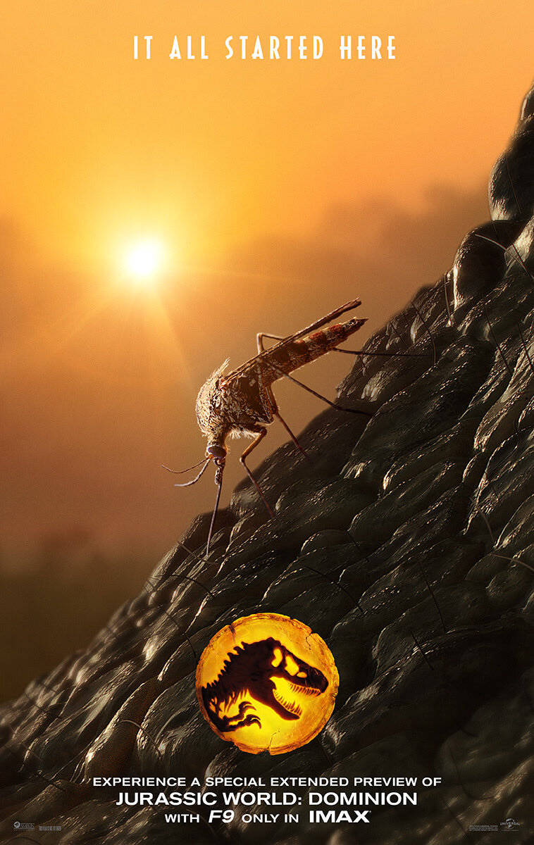 Caption: Jurassic World Dominion Mosquito Poster Unleashed Background