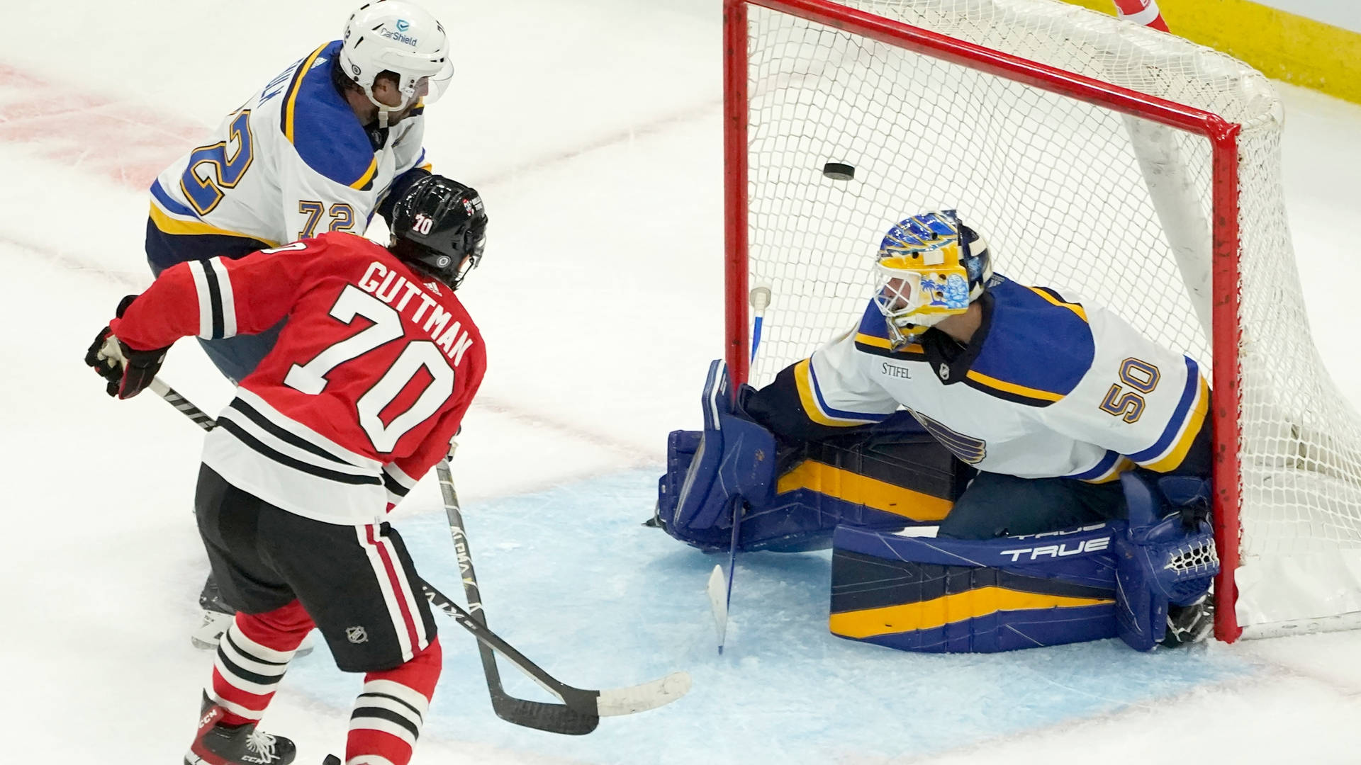 Caption: Justin Faulk Celebrates After Scoring The Winning Goal Background