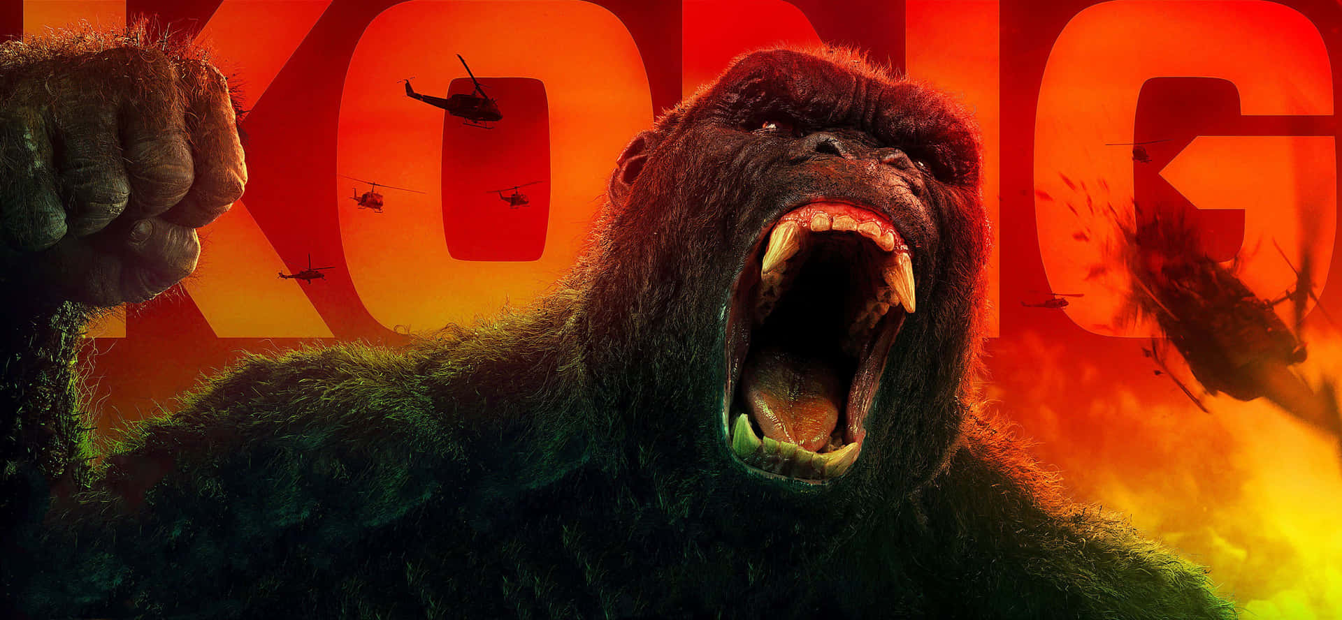 Caption: King Kong Roaring: The Mighty Protector Of Skull Island