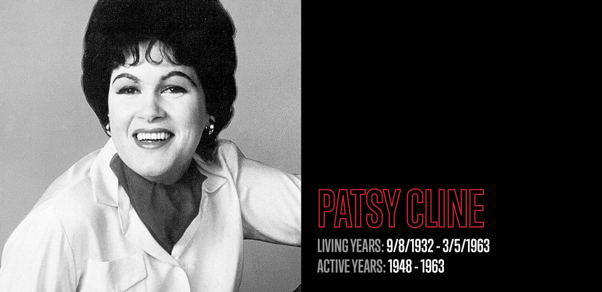 Caption: Legendary Patsy Cline In Her Prime Background