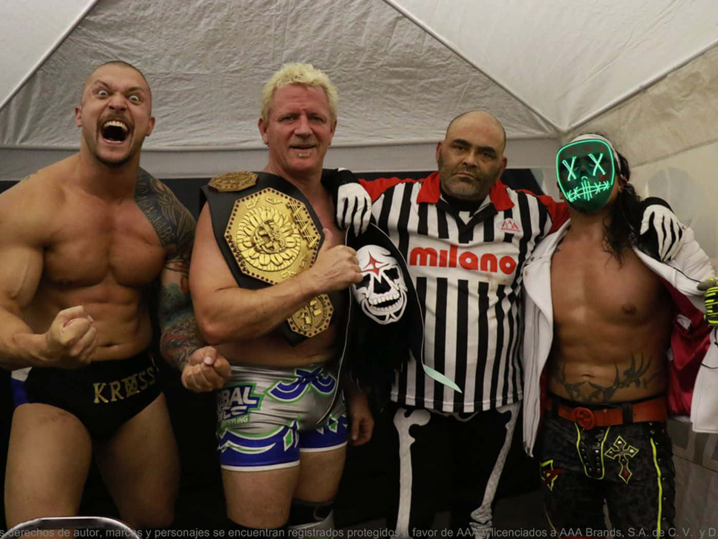 Caption: Legendary Wrestler Jeff Jarrett Challenges La Parka Background