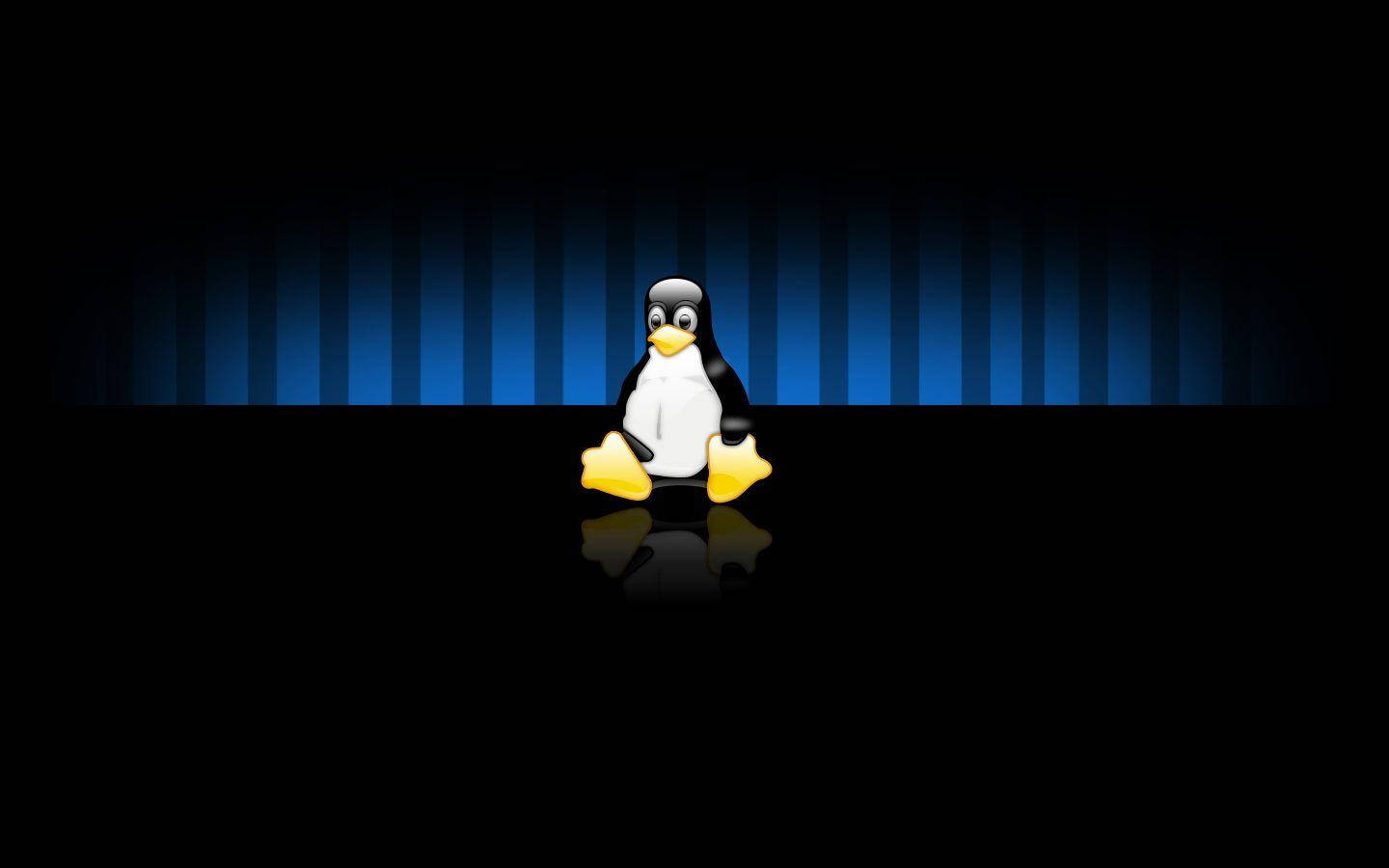 Caption: Linux Tux Penguins On Official Black Background