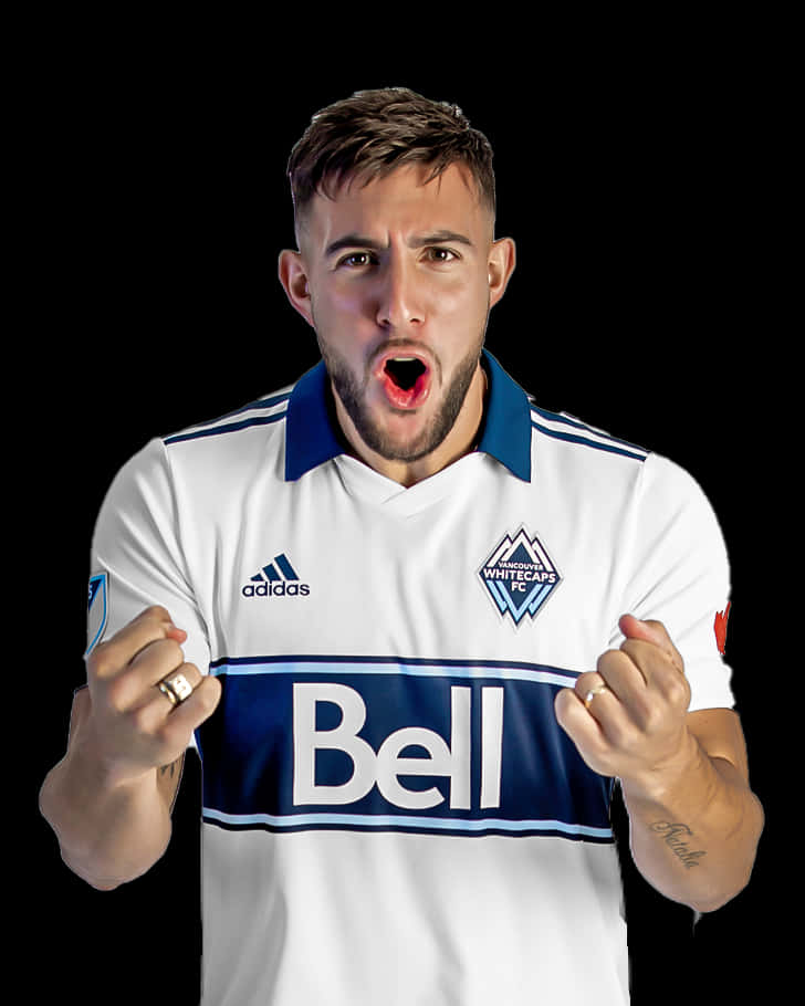 Caption: Lucas Cavallini Celebrating Victory On A White Background Background