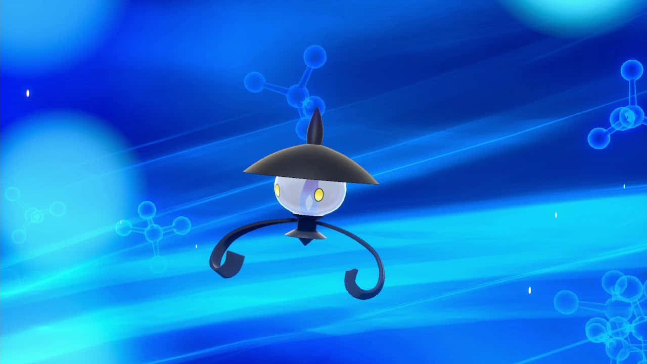 Caption: Luminous Lampent Illuminating The Dark Blue Abstract Background Background