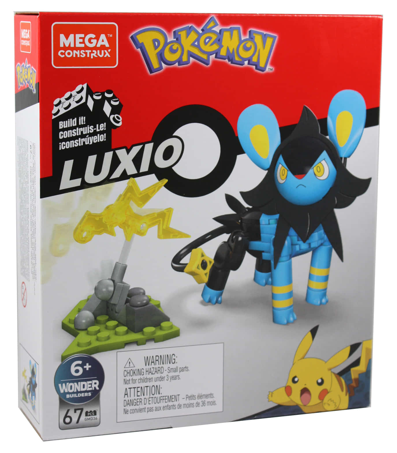 Caption: Luxio Mega Construx Pokemon Set Display