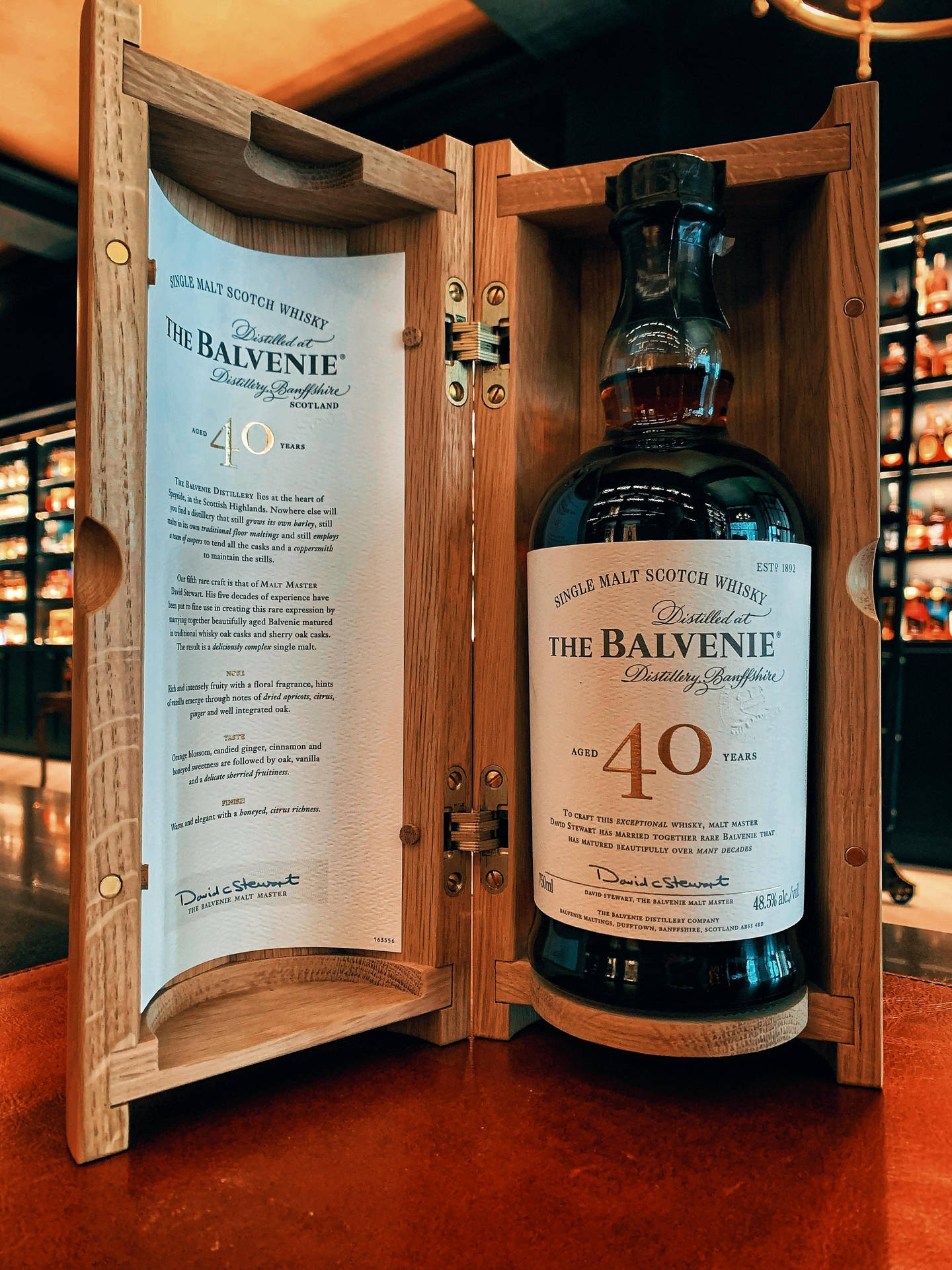 Caption: Luxurious Sipping - The Balvenie 40-year-old Whiskey Background