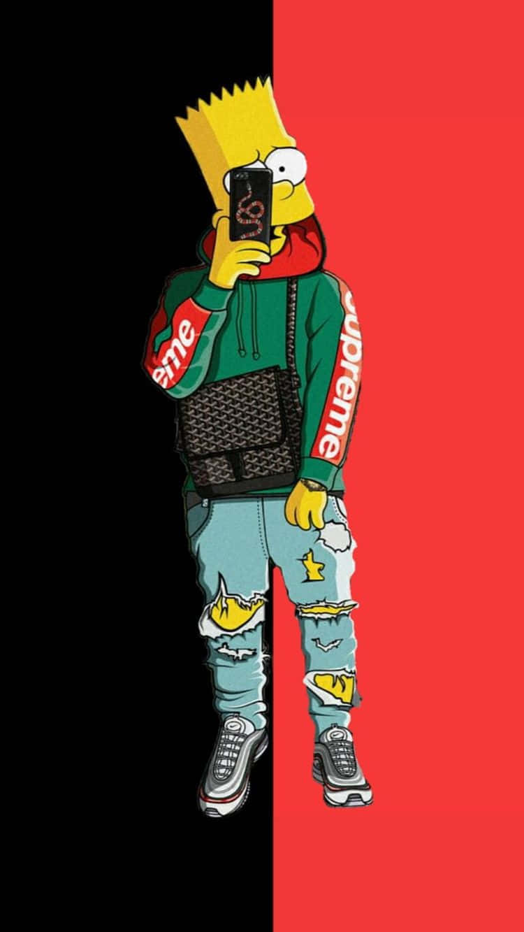Caption: Luxurious Supreme Gucci Graphic Art Background