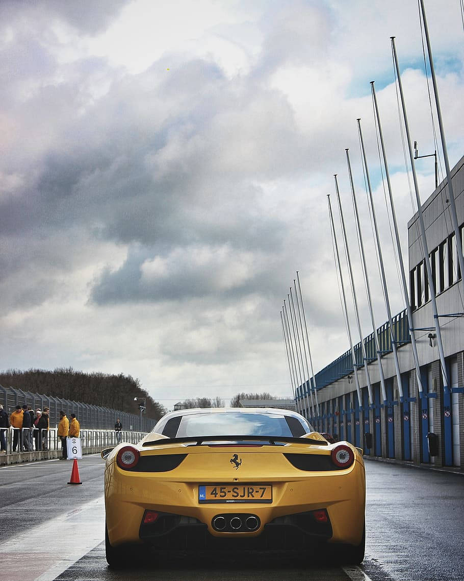 Caption: Luxury In The Palm - The Ferrari Phone Background