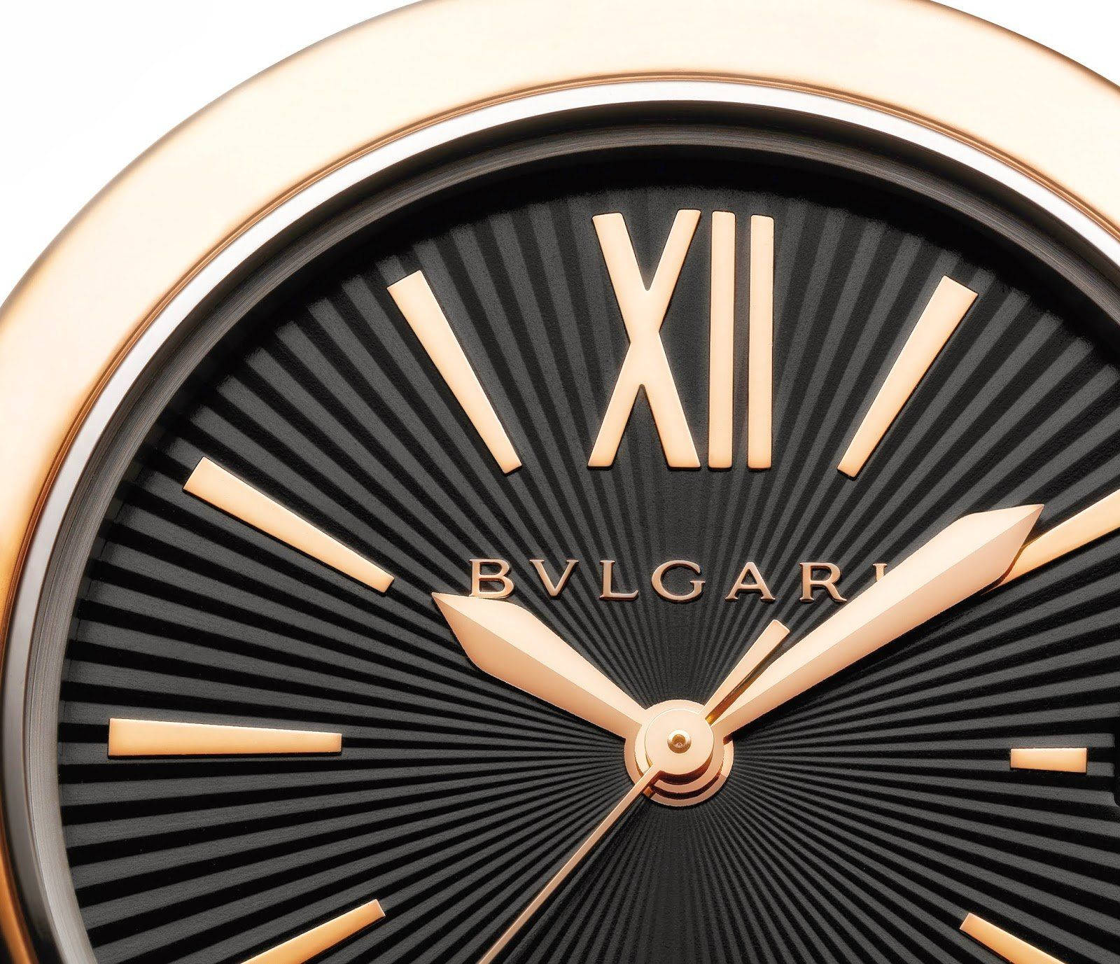 Caption: Luxury Precision Crafted - A Close-up Showcase Of Bvlgari Watch Background