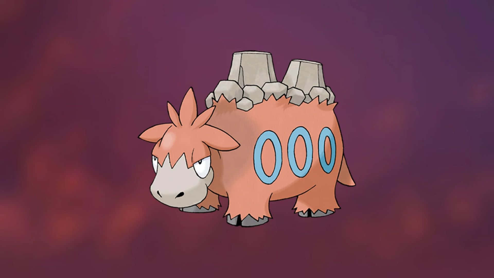 Caption: Magnificent Camerupt Pokemon Basking In A Vibrant Purple Backdrop Background