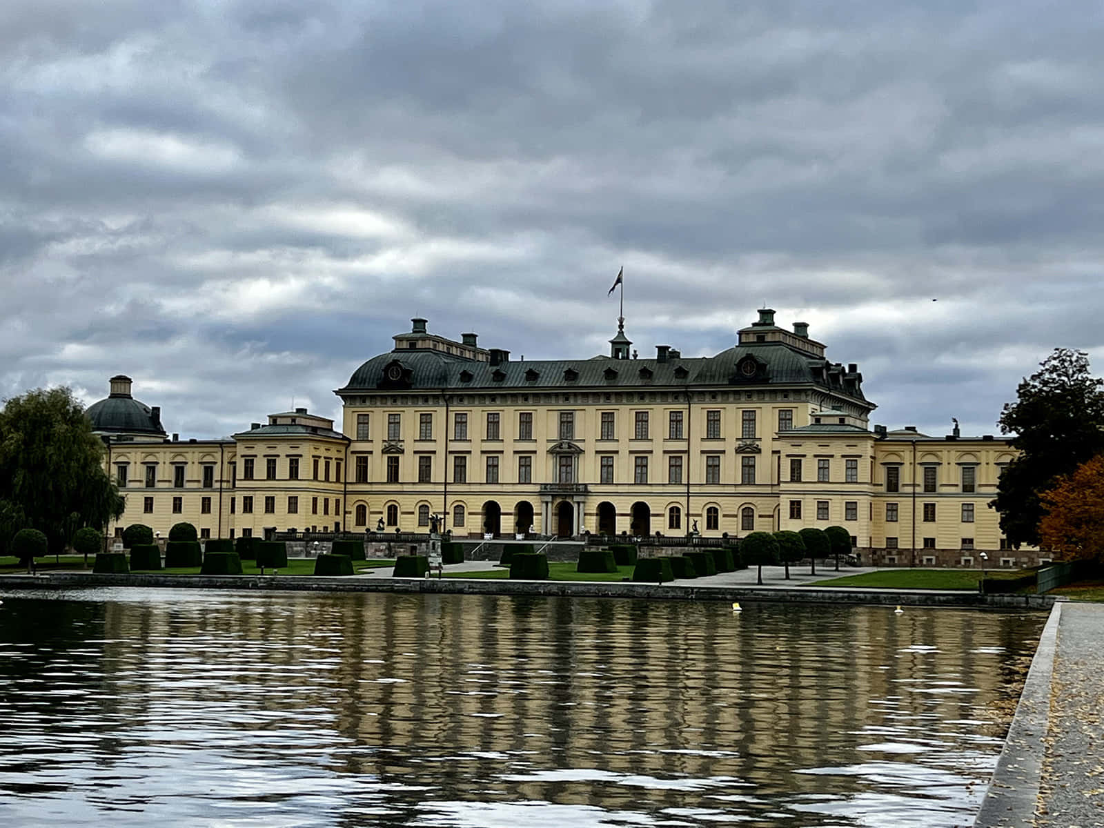 Caption: Magnificent View Of Drottningholm Palace, Sweden Background