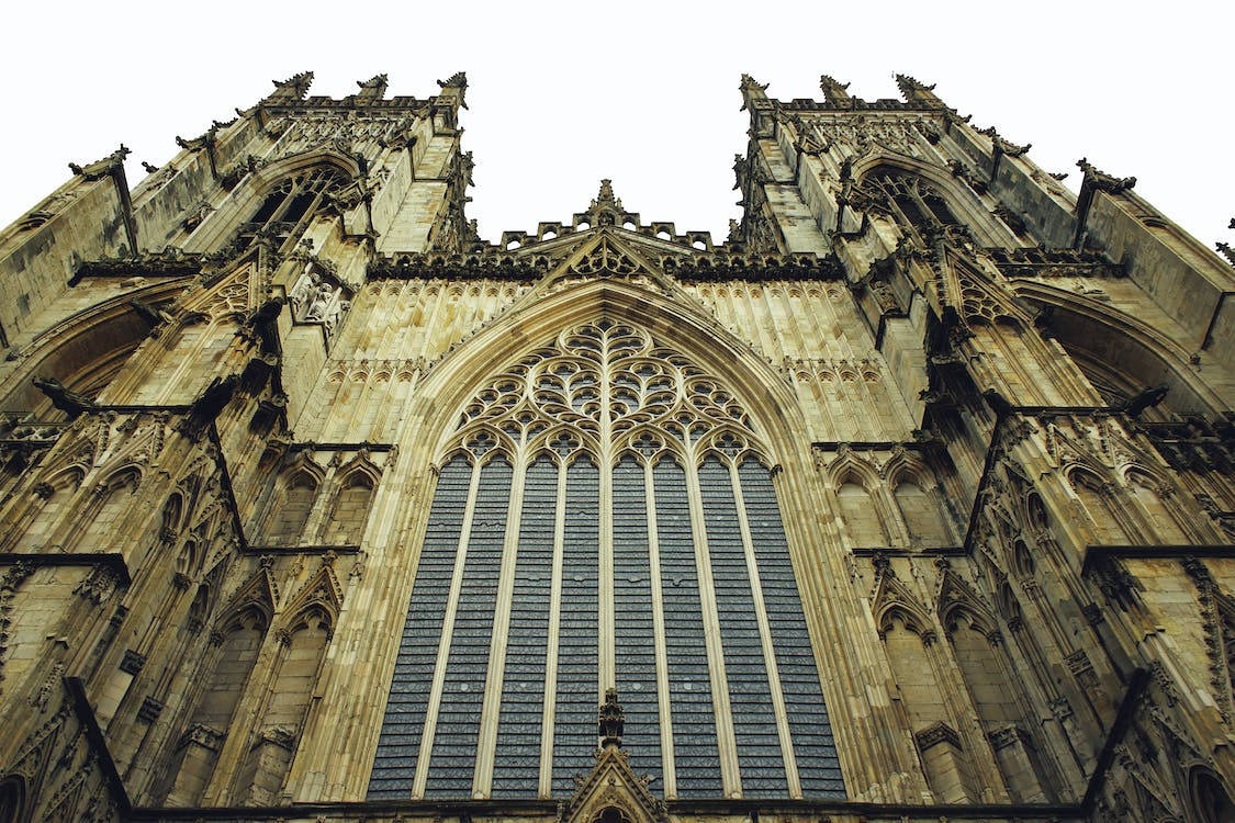 Caption: Magnificent View Of York Minster Cathedral At Dusk