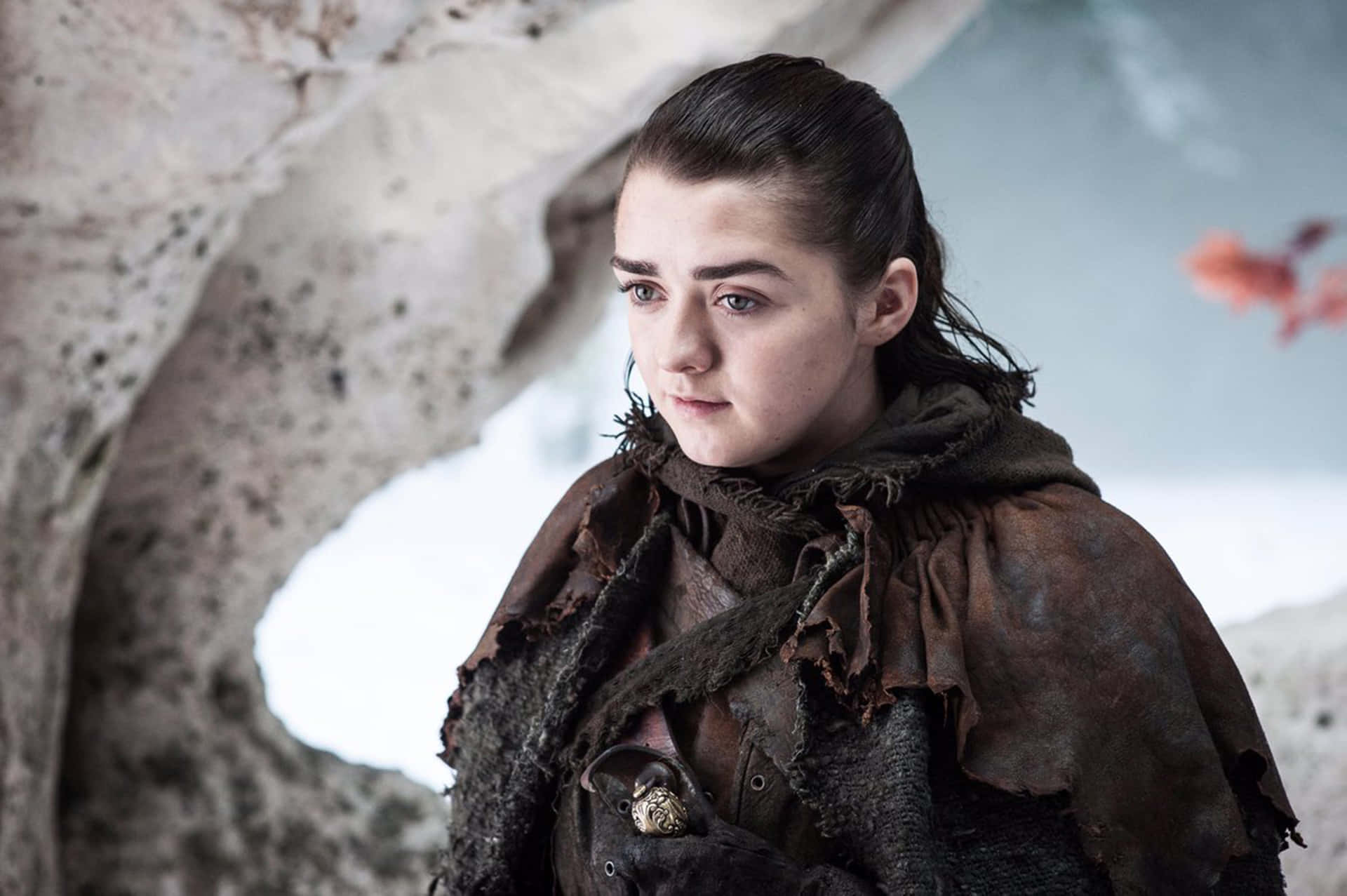 Caption: Maisie Williams Acclaimed Actress Profile Shot Background