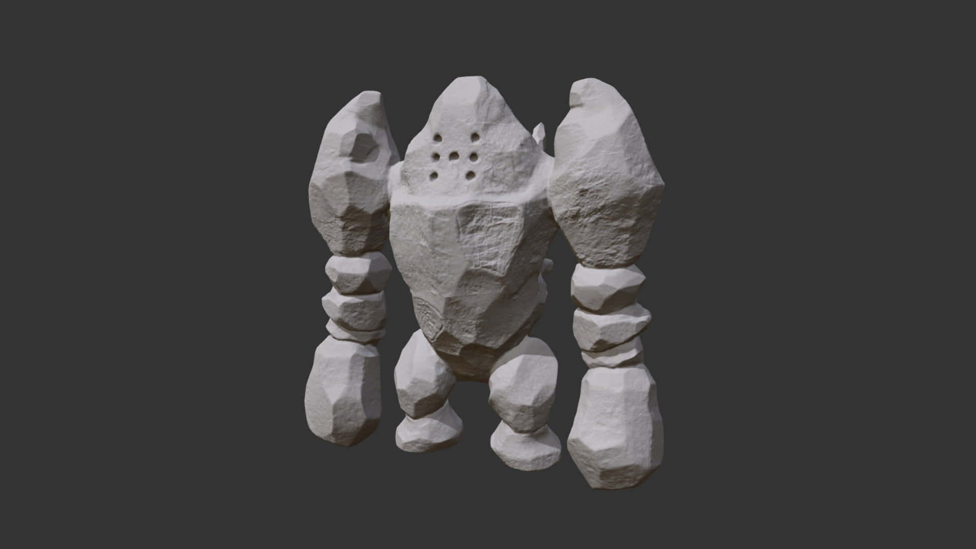 Caption: Majestic 3d Regirock On Black Backdrop