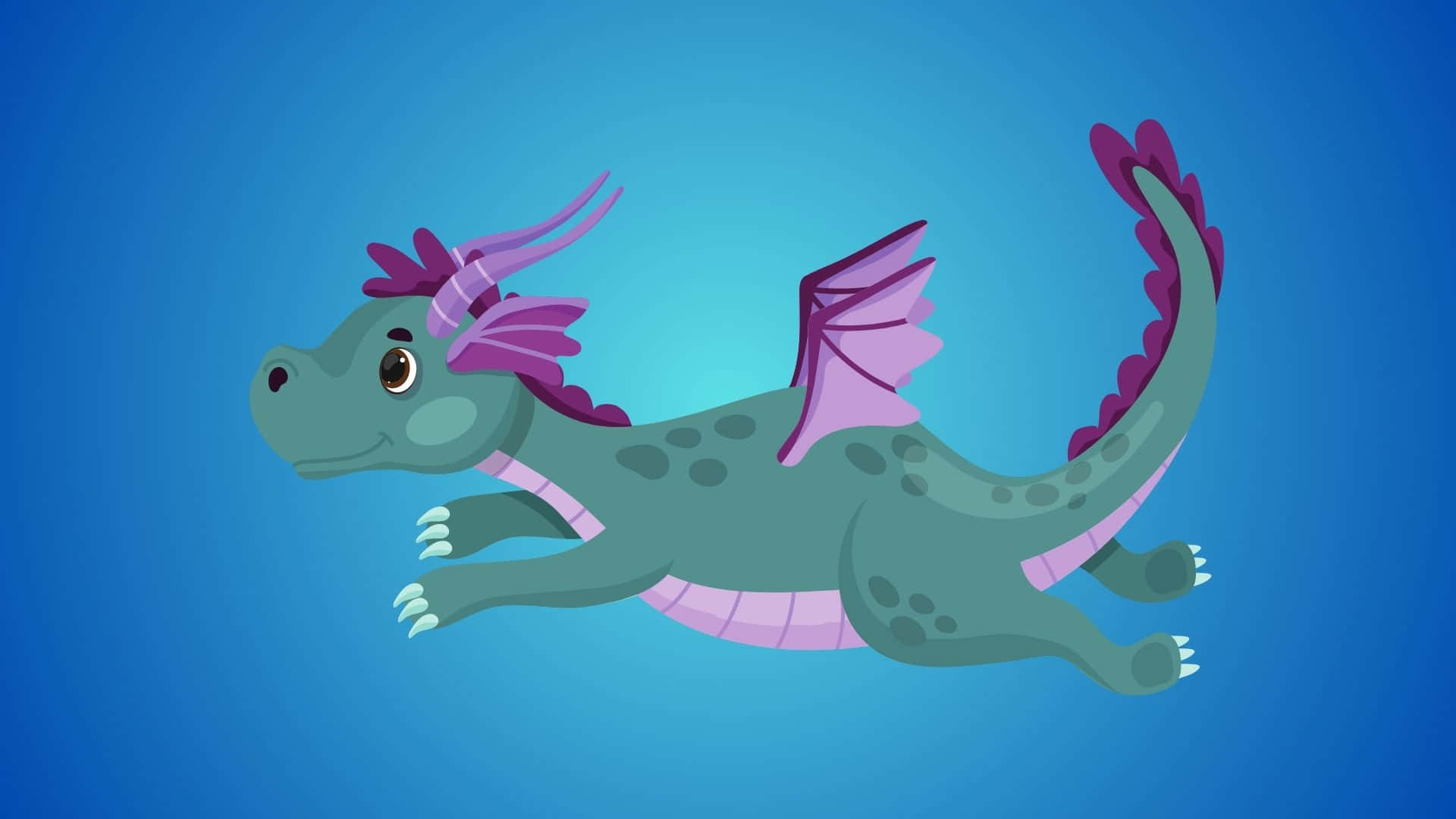 Caption: Majestic Blue Dragon Soaring In The Sky Background