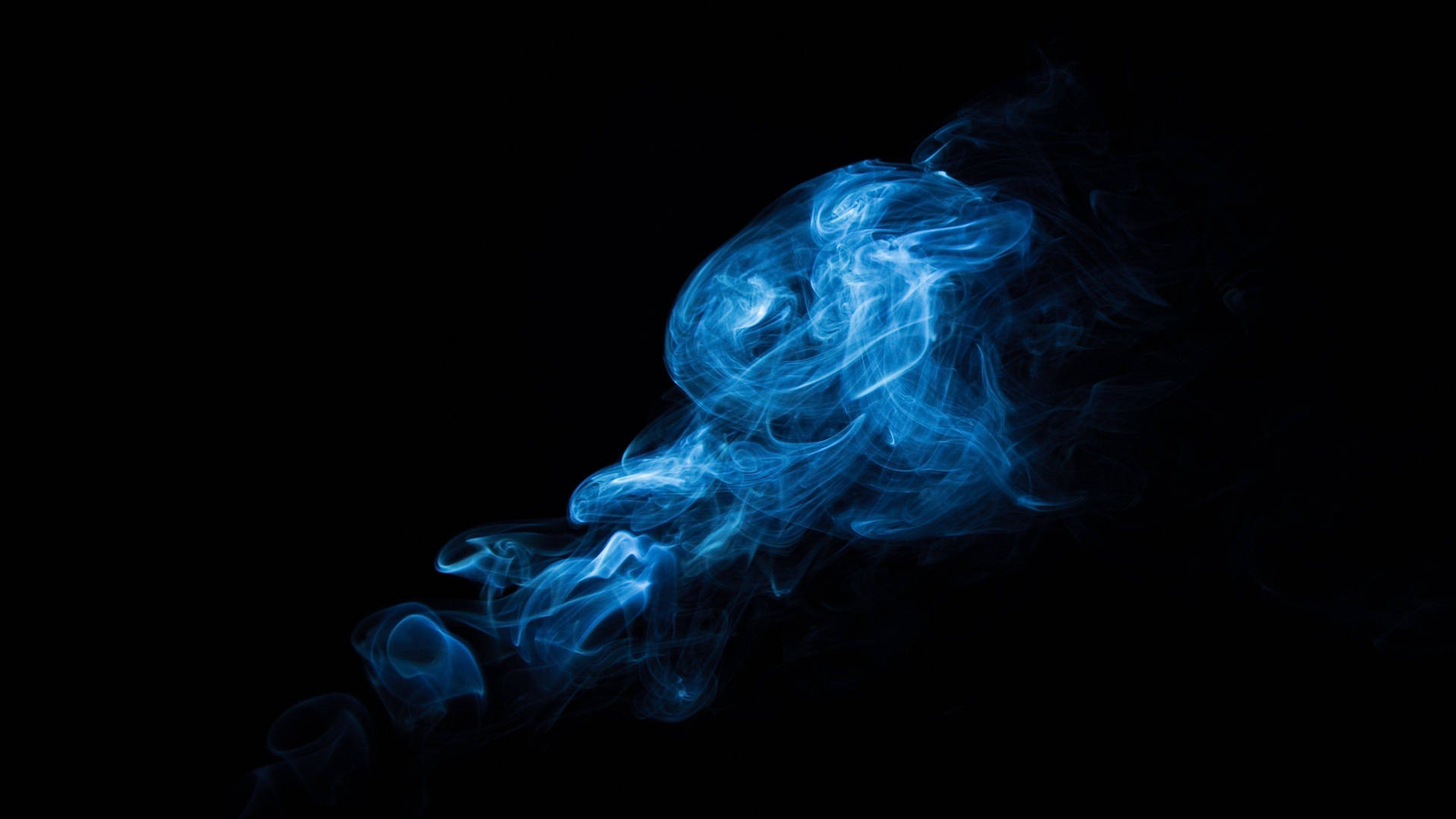 Caption: Majestic Blue Smoke With Striking White Streaks Background