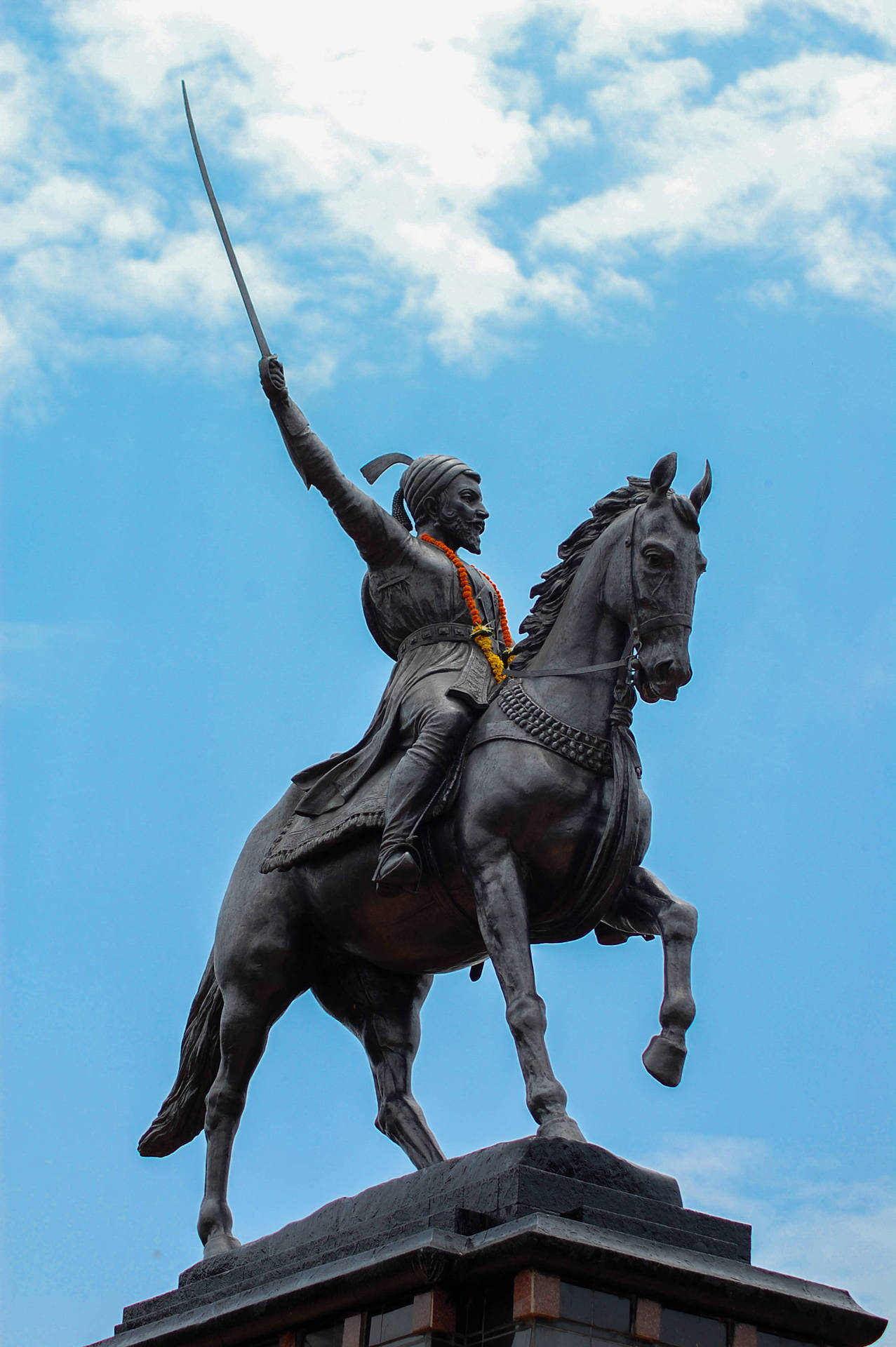 Caption: Majestic Chhatrapati Shivaji Maharaj Statue Riding On Horseback