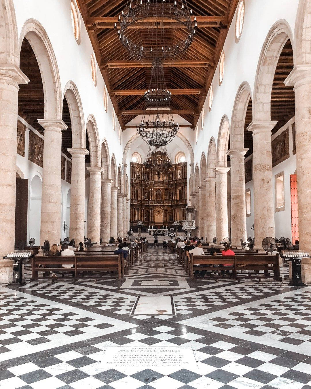 Caption: Majestic Church Archways In Madagascar Background