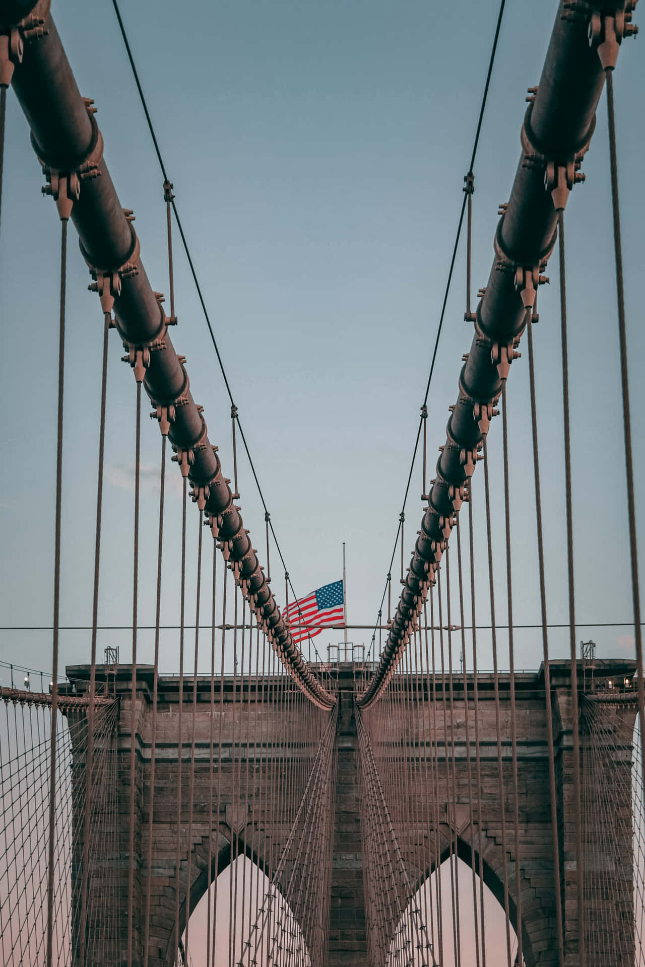 Caption: Majestic Display Of The American Flag Background