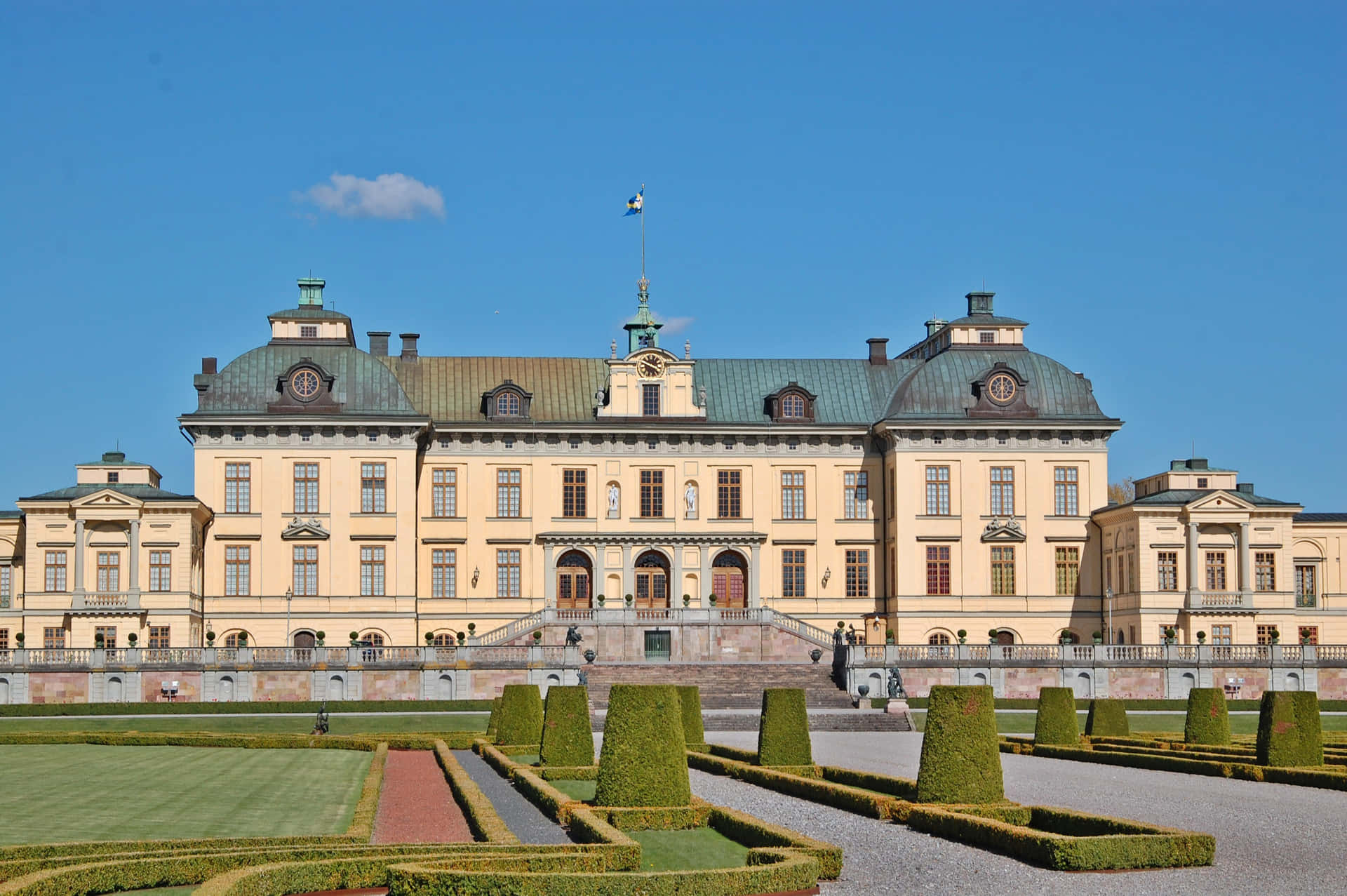 Caption: Majestic Drottningholm Palace In Stockholm, Sweden Background