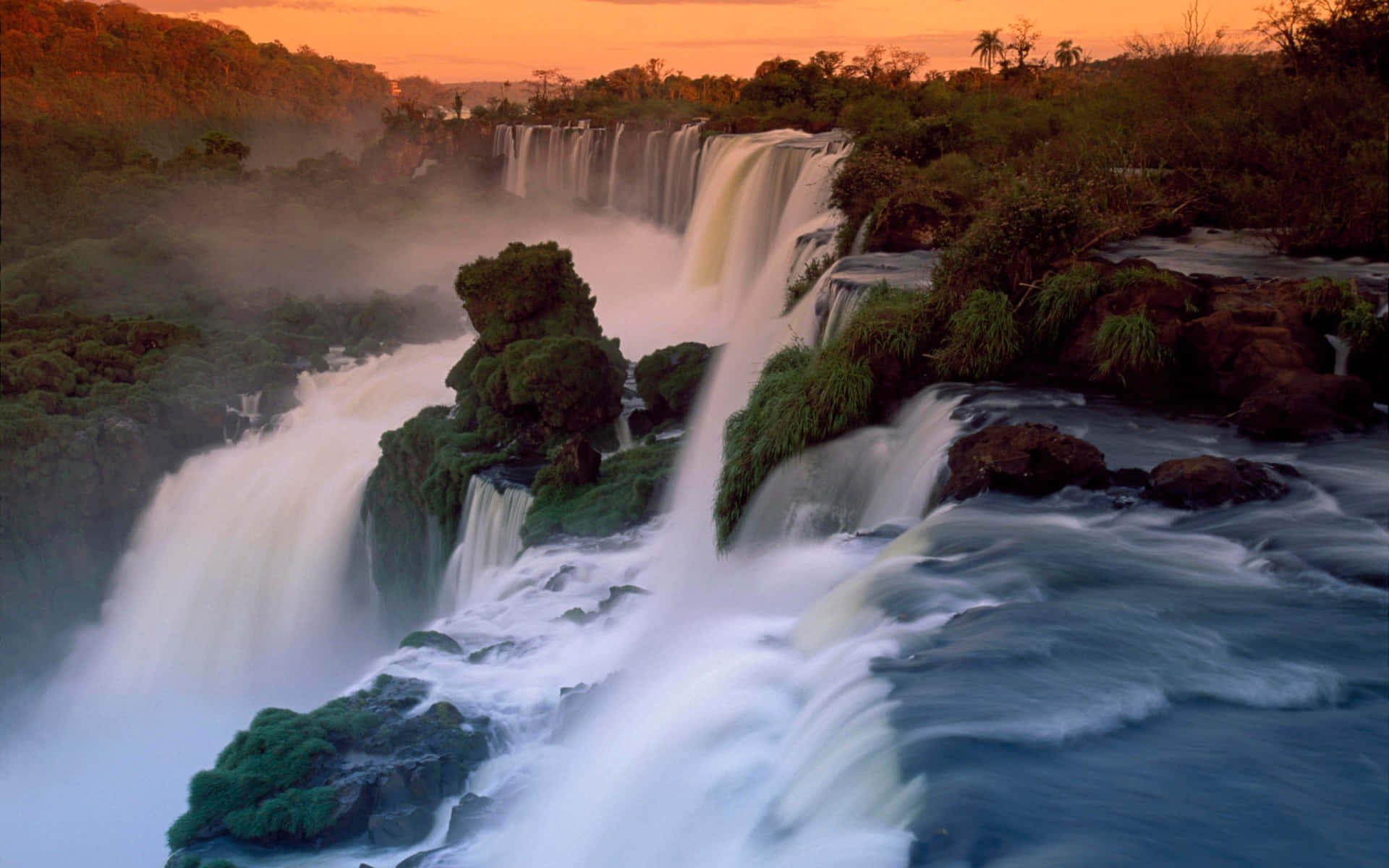 Caption: Majestic Iguazu Tiered Falls