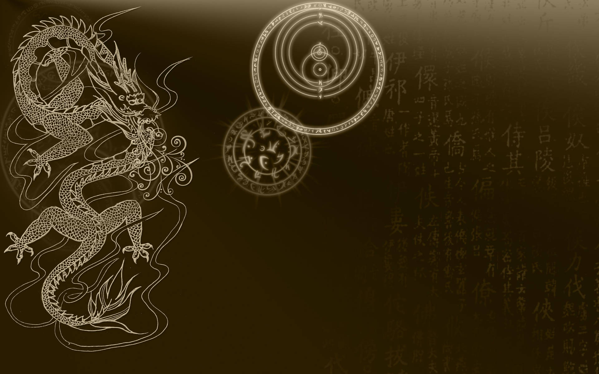 Caption: Majestic Japanese Dragon Art On Pc Screen Background