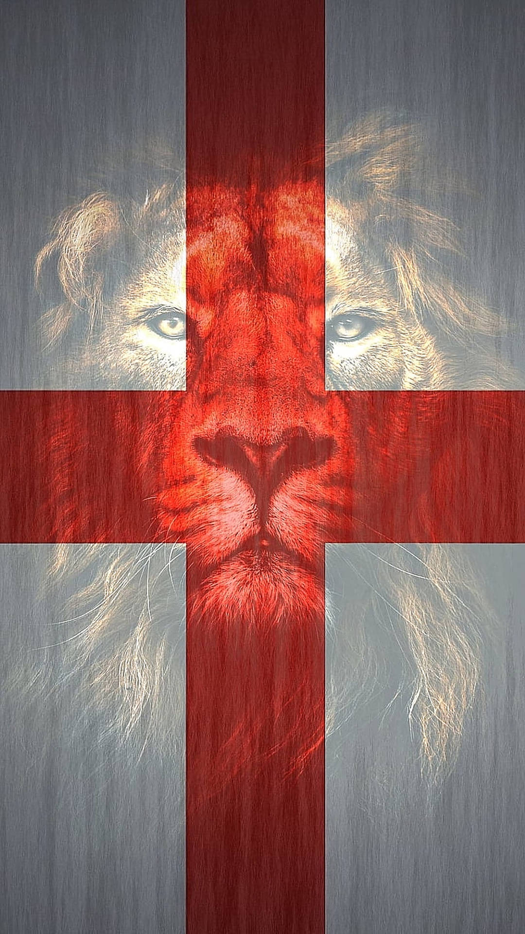 Caption: Majestic Lion On England Flag Background