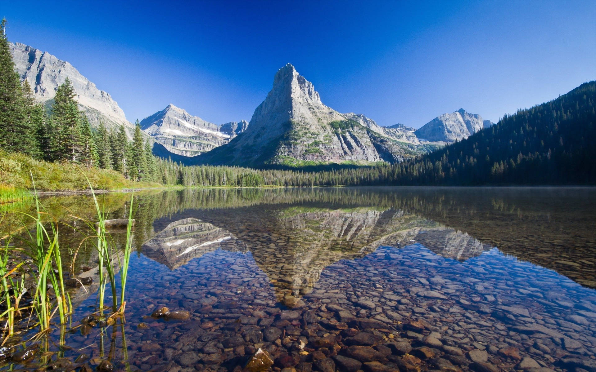 Caption: Majestic Montana Mountain Background