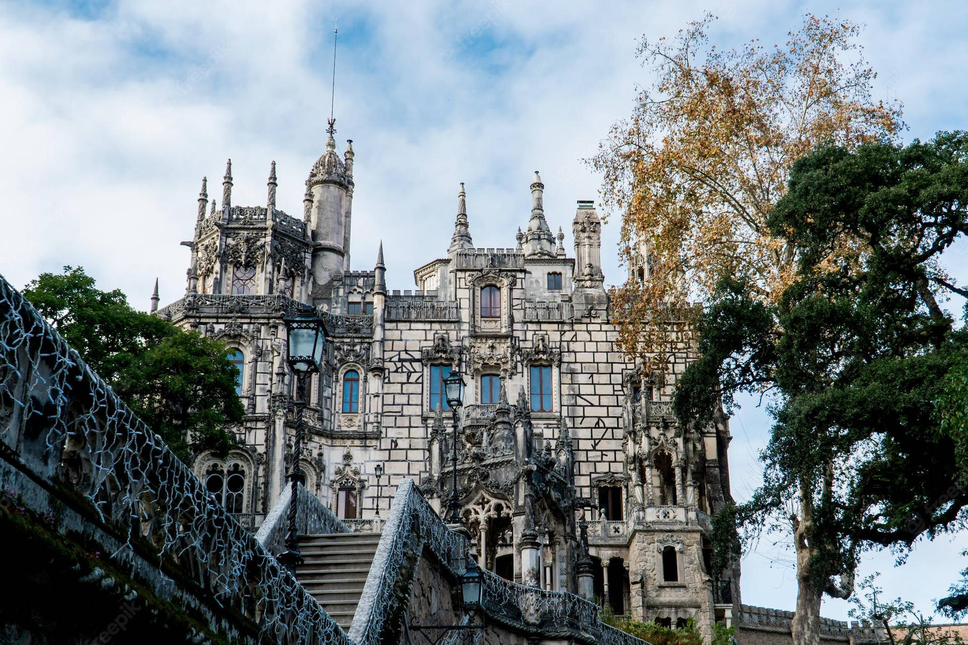 Caption: Majestic Quinta Da Regaleira In The Heart Of Sintra Background