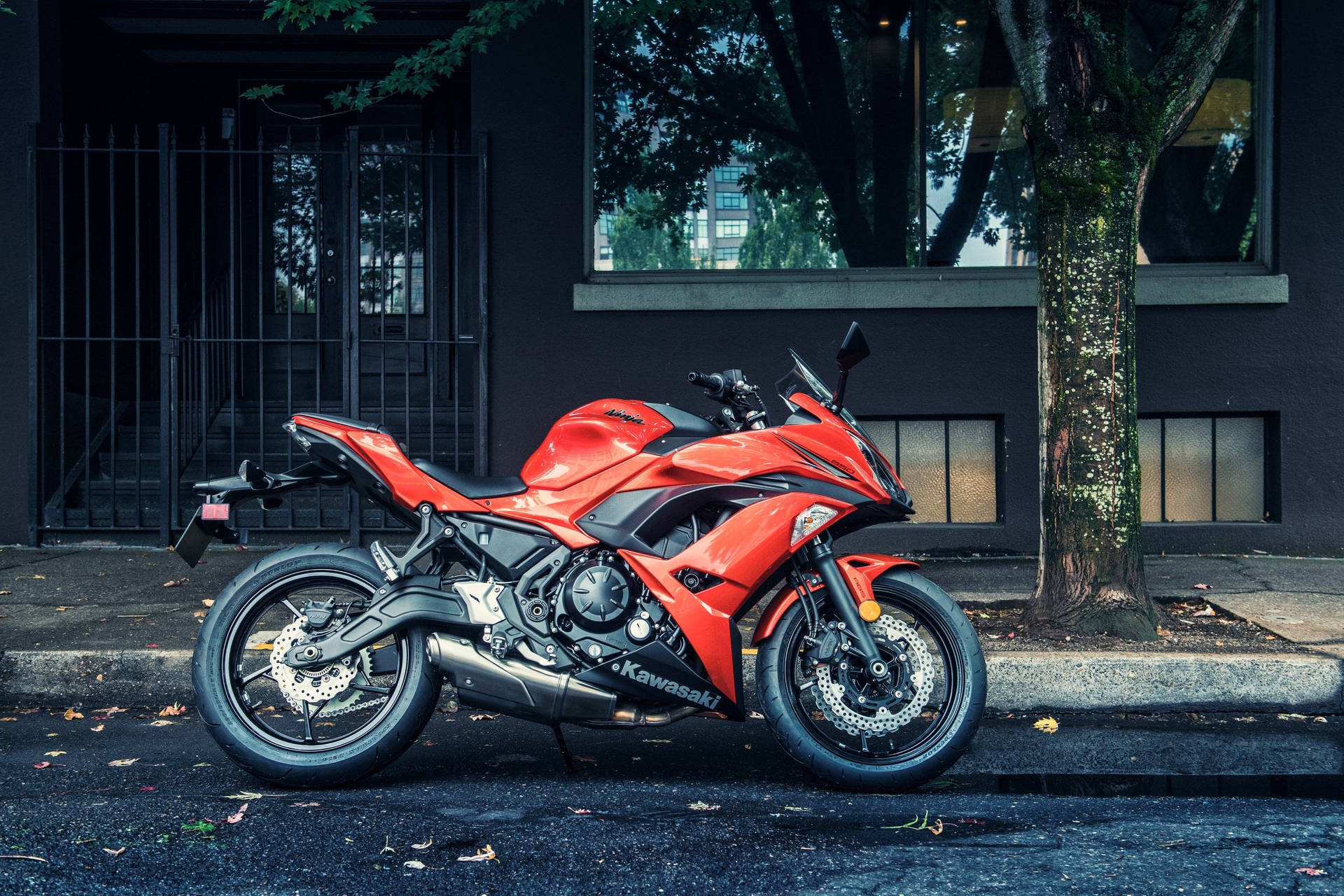 Caption: Majestic Red Kawasaki H2r Motorcycle