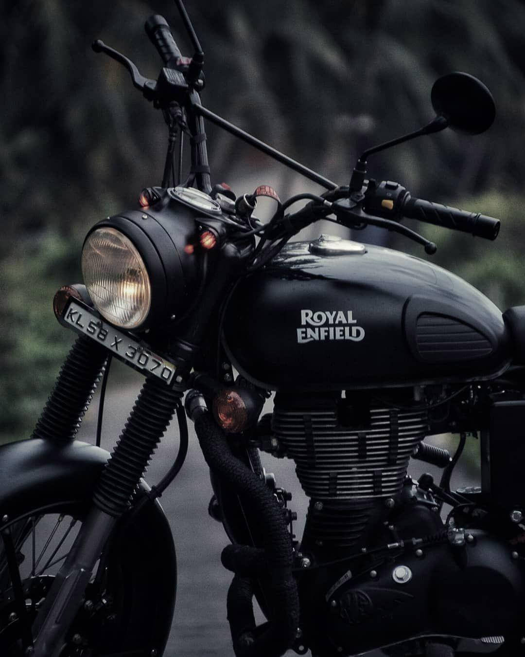 Caption: Majestic Royal Enfield In High Definition Background